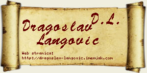Dragoslav Langović vizit kartica
